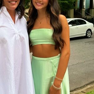 Farm Rio Mint Sleeveless Crop Top